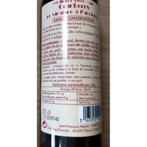 CONDIMENT D'ORLEANS AU JUS DE CRANBERRY 25 CL